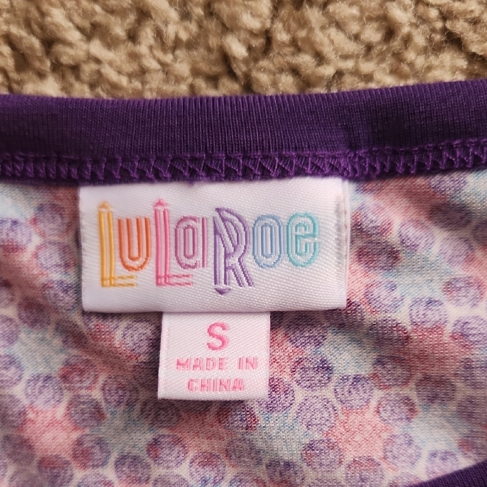 LuLaRoe Purple and Multicolor Top - Picture 2 of 5